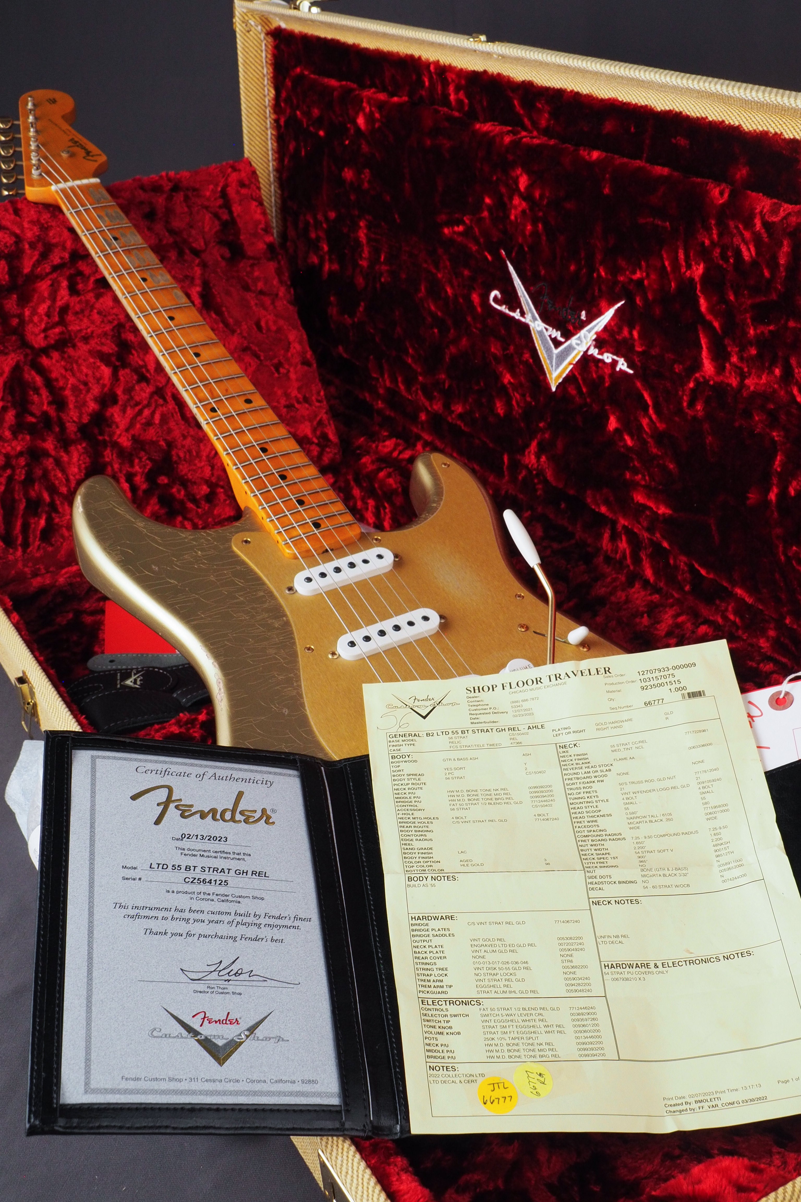 '55 Bone Tone Stratocaster Relic - Gold